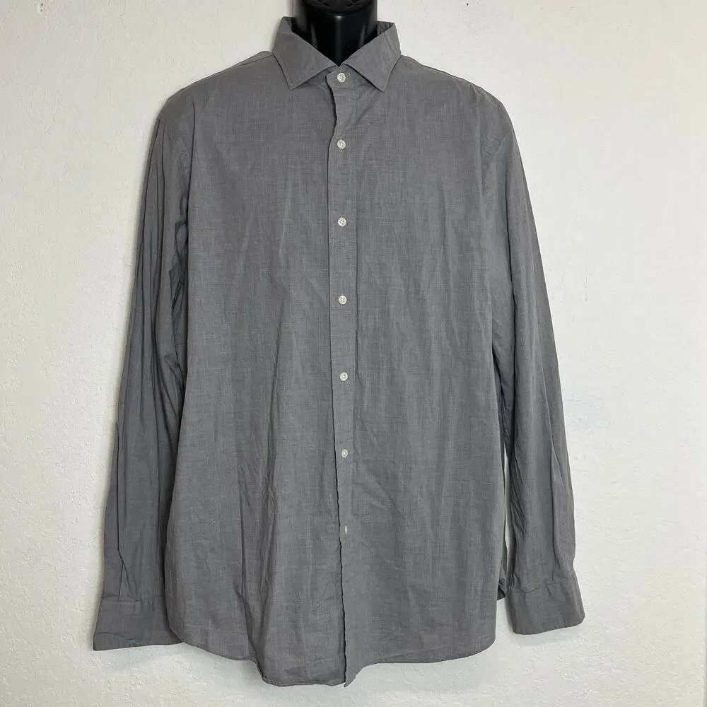Polo Ralph Lauren Slim Fit Grey 100% Cotton Size XXL, long sleeve, classic